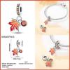 Copper Fashion Squirrel Maple Leaf Autumn Series Charms Beads Fit Original Bracelets Diy Jewelry Making