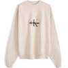 Calvin Klein Fashion Letter Print Cotton Loose Casual Crew Neck Sweatshirt Men Sweatshirt Milk ZM02531