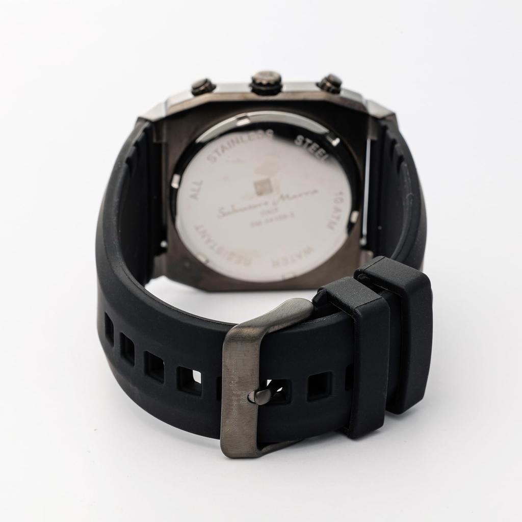 Часы хронограф бизнес аналоговый кварцевый черный с крестом BKBK [Salvatore Marra] мужские мужские