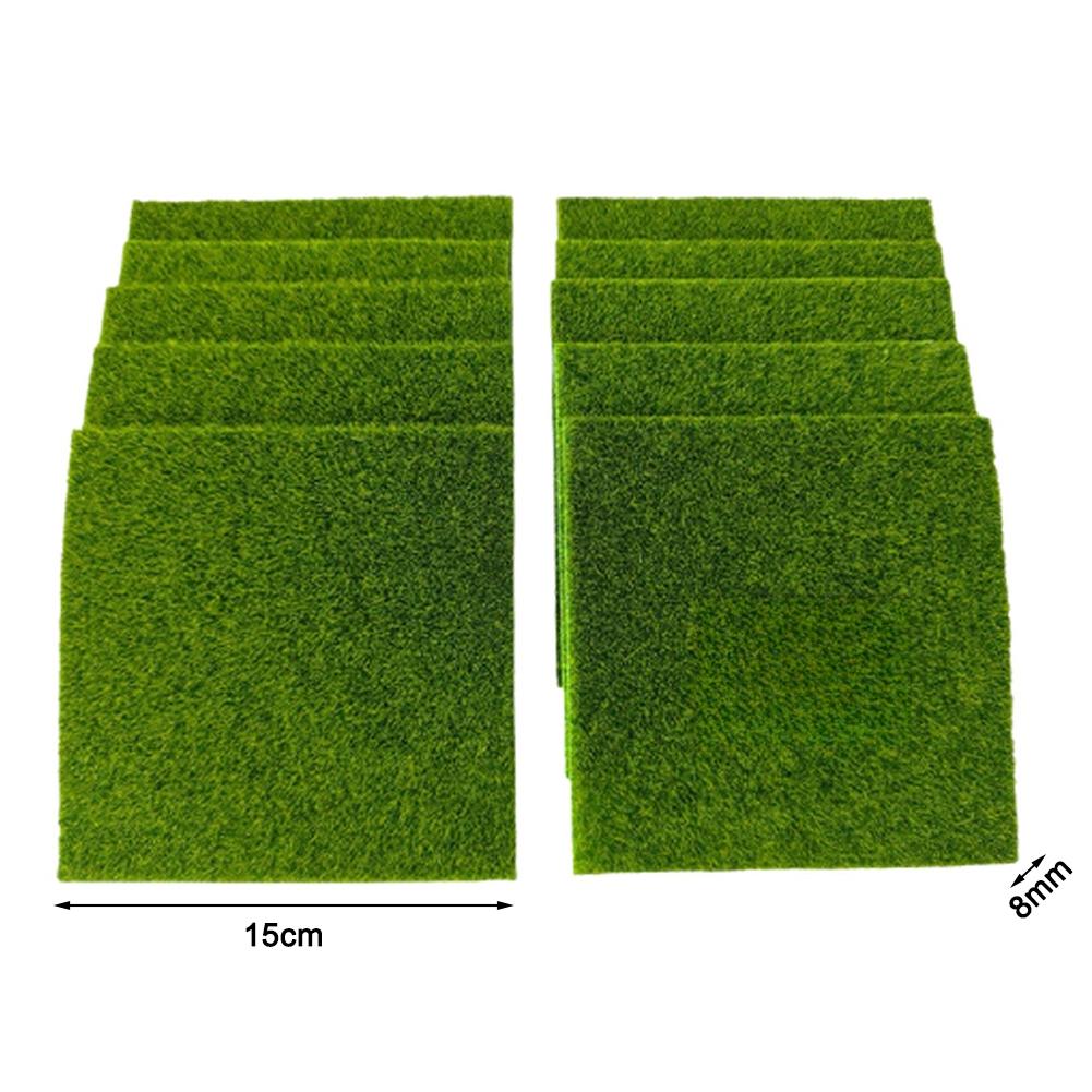DIY Garden Decor Green Artificial Turf Fake Grass Mat Plastic Grass Tiles Realistic Grass Look Low Maintenance