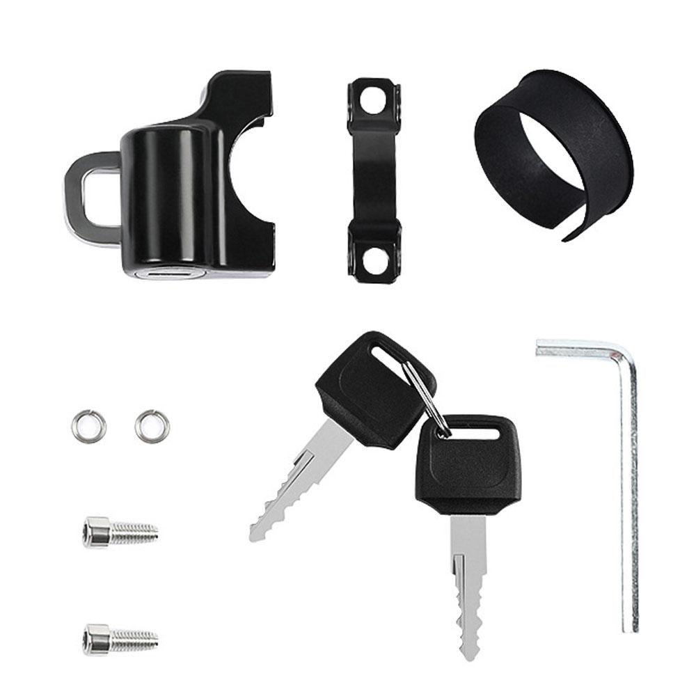 Mini Portable Helmet Lock Anti Theft Safety Lock All Metal with 2 Keys for 22 24mm Handlebar Bike Motorcycle Electric