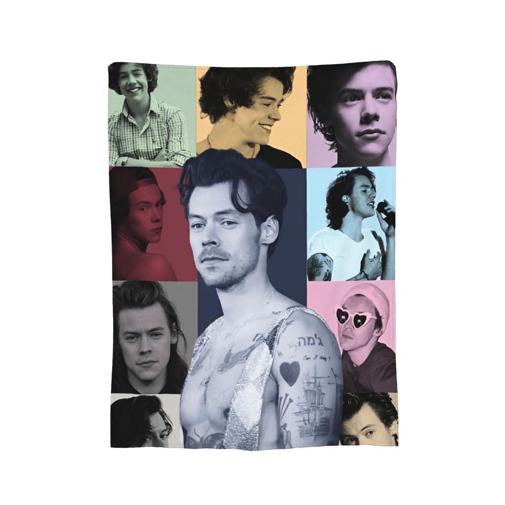 Плед Гарри Стайлс Коралловый Флис Плюшевый С Принтом Дышащий Легкий Тонкий Плед для Дома Дивана Покрывало