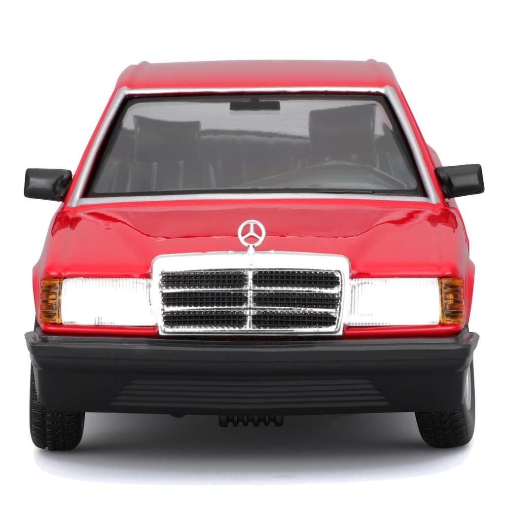 Bburago 1/25 Scale Mercedes-Benz 190E 2.6 1987 Red Diecast Model Car (Finished Model) 18-21103 RD