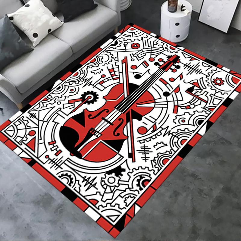 2025 New Guitar Geometry Carpet Rug for Living Room Bedroom Home Sofa Decoration,Kids play Non-slip Floor Mat57