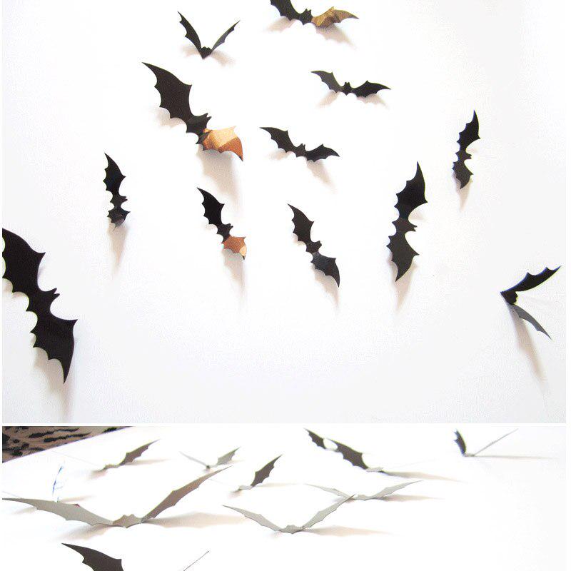 12Pcs 3D Bat Halloween Decoration PVC DIY Decor Wall Sticker Bar Party Decals Scary Bat Sticker