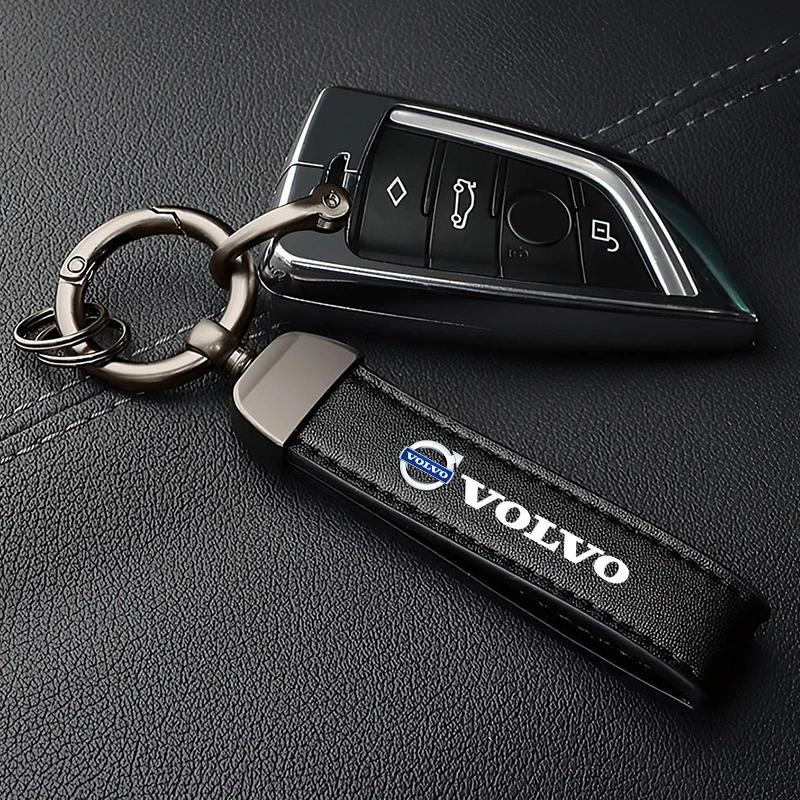 Volvo Кожаная брелок-ключница для автомобиля из цинкового сплава, аксессуары для брелока авто для Xc60 Xc90 V40 V60 S60 V50 V90 S80 C40 XC40 V70 XC70 C30 C70
