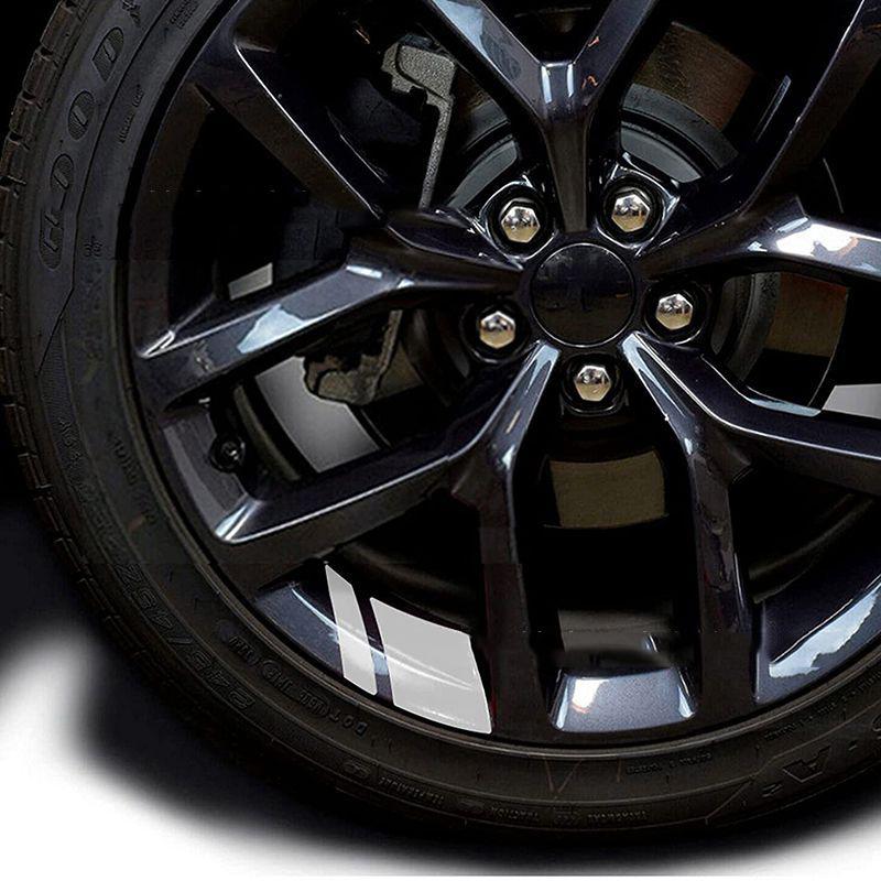 4 шт. светоотражающие наклейки на обода колес автомобиля виниловые наклейки для стайлинга автомобиля Mark Stripe гоночные наклейки на ступицы колес автомобильные внешние аксессуары