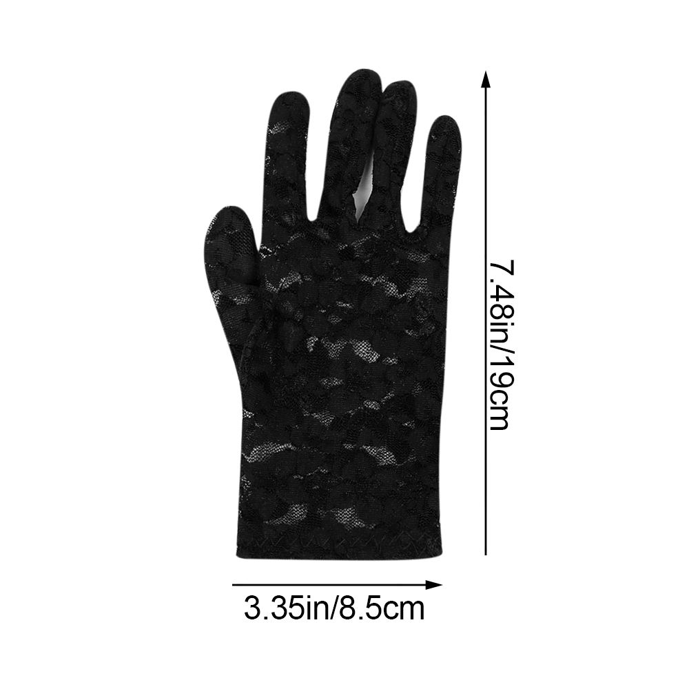 Female Short Driving Sunscreen Gloves Bride Lace Gloves UV Protection Gloves Hollow-Out Mittens