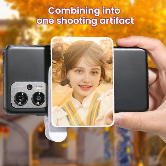 Phone Mirror Reflection Clip Set Mirror Effect Lens Shots Selfie Artifact Reflection Photography Props Kit for Travel Photography Selfies