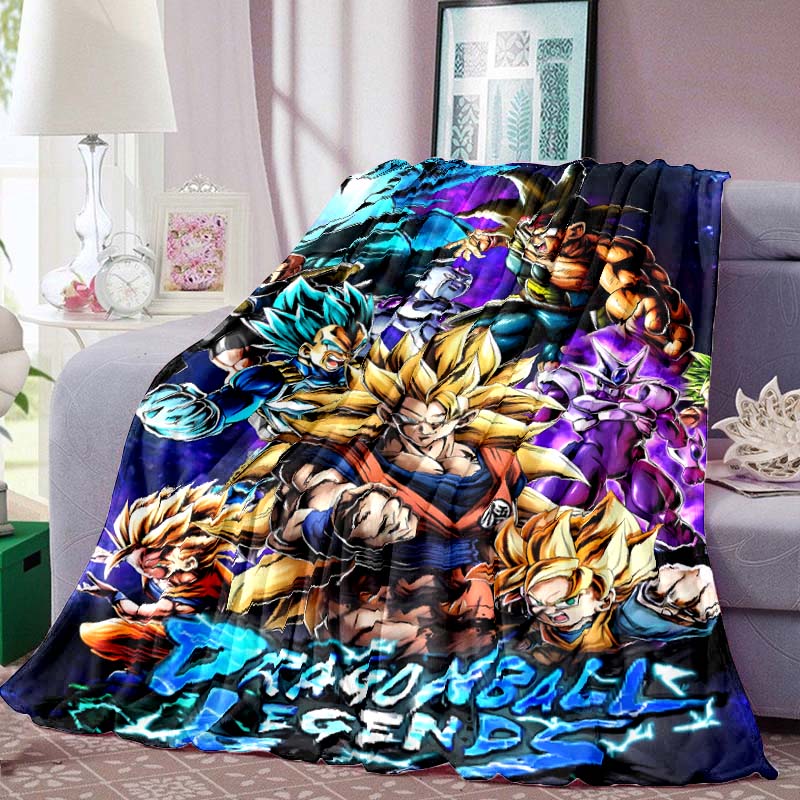 Dragon Ball Anime Print Blanket Warm  Comfortable Flannel Blanket for Bedrooms, Sofas, Beds, Chairs, Picnics, Travel-LXR13