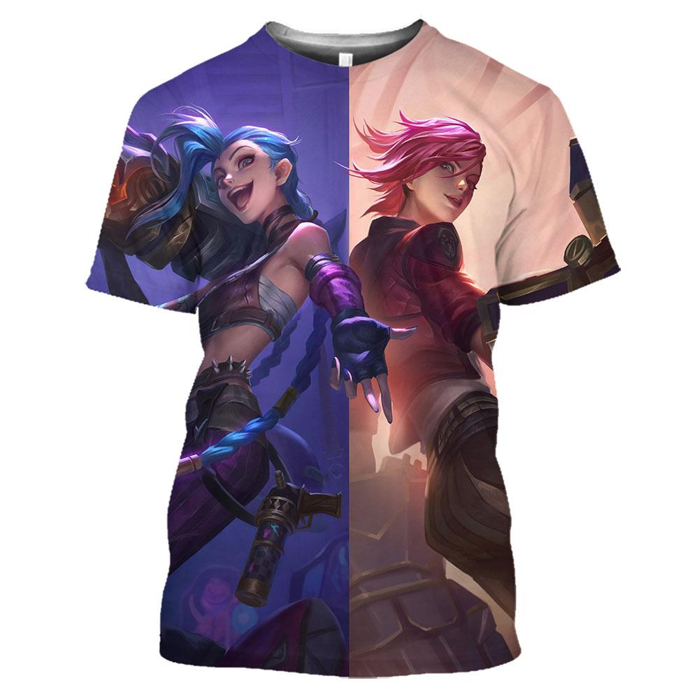 Футболка Arcane League Legends Аниме 3D-печать Мужская Женская Модная Оверсайз Модная Удобная Футболка