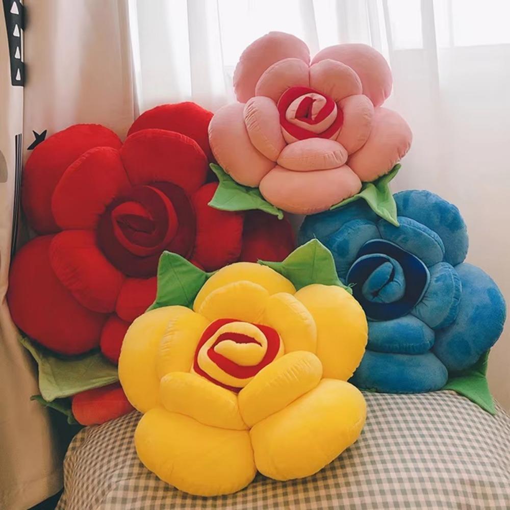 Simulated Rose Shaped Pillow Large Car Interior Cushion New Sofa Flower Cushion Home Decor