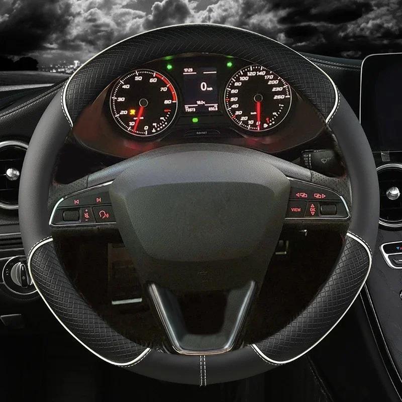 Чехол на руль автомобиля из микрофибры 38 см, нескользящий, для Seat Tarraco Arona Ateca Ibiza Toledo Mii Leon Arosa Exeo ST FR
