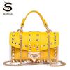 SCIONE Women's 2025 Fashion Studs Transparent Jelly One Shoulder Crossbody Bag