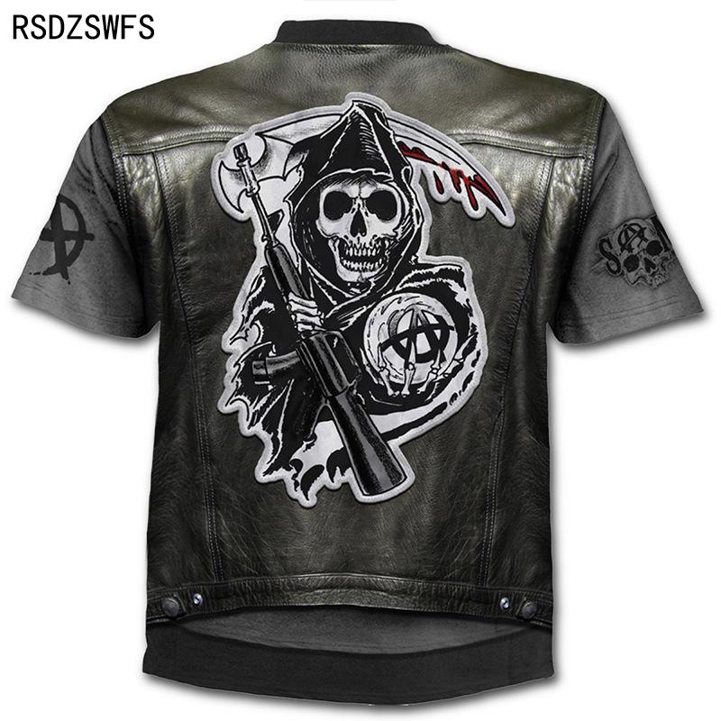 Брендовая мотоциклетная футболка, футболка в стиле панк, рыцарские рубашки, 3d футболка, мужская повседневная винтажная летняя футболка в стиле хип-хоп, одежда для мужчин