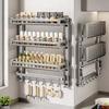Wall Mounted Suction Cup Shelf Kitchen Spices Essentials Multi-Tier Adjustable Storage Rack No Drill Required