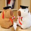 New Graduation Season Animal Plush Doll Wear Bachelor Coat Graduation Certificate Bear Capybara Plush Toy for Students Gift