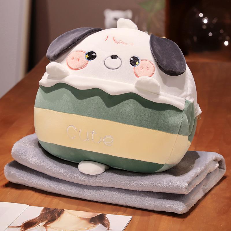 Подушка-одеяло 3 в 1 с рисунком: Грелка для рук, поддержка талии и одеяло для сна в офисе или на диване