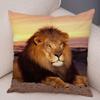 Africa Lion Pillow Case Decor Wild Animal Pattern Print Pillowcase Super Soft Plush Cushion Cover for Car Sofa Home 45x45cm