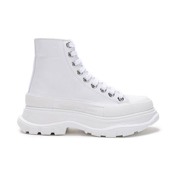 Alexander Mcqueen Платформа Модные Туфли на Платформе Женские Белые 633900WHZ629071