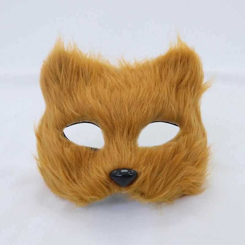 1 шт. костюм для косплея на Хэллоуин, аксессуары для самостоятельной сборки, маска из искусственного меха лисы, меховая полумаска для лица, имитация животного, кошки