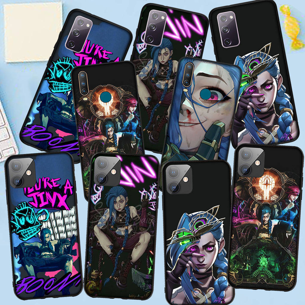Для iPhone 16 15 Xiaomi Redmi Note 13 12 11 Pro Max X 9 14 Plus XR Samsung Galaxy A15 S24 S23 Huawei OPPO чехол Arcanes аниме игра Jinx Vi чехол для телефона