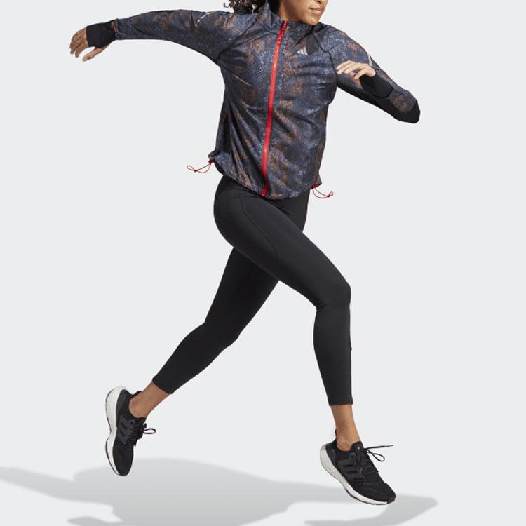 Adidas Куртка с логотипом и воротником-стойкой, женская, черная HR5718