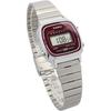 Женские цифровые часы Casio LA670WA-4 Серебристый Бордовый Новый дизайн Модель для зарубежного рынка
