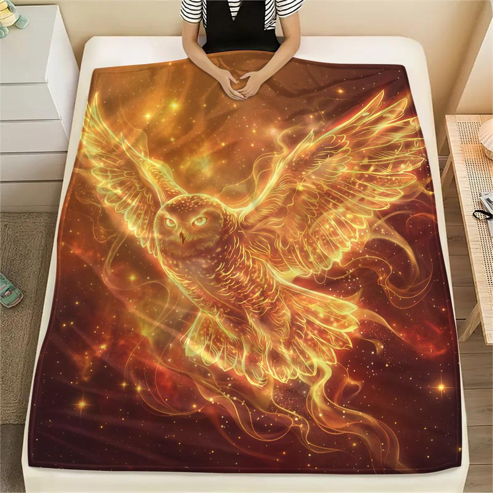 Golden Light Small Animals Print Flannel Blanket,High quality Comfortable for All Seasons,Home Decor,Warmth and Comfort,Perfect for Christmas Gifts