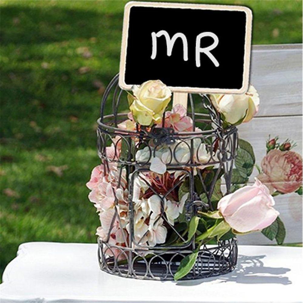 10PCS Mini House Decorations Marker Plants Tags Classification Marker Garden Tools Wooden Chalkboard