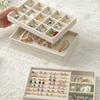 4 Pcs Flannel Jewelry Storage Display Trays Stackable Drawer Organizer for Earrings Rings Necklaces Bracelets Pendants