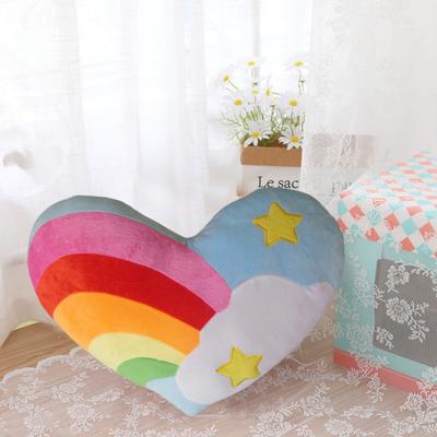 Радужная подушка-сердце Милая подушка для спины с принтом в виде сердечка любви Пушистое украшение Набивка из ПП хлопка Подушка для дивана Декорация для гостиной Подарки на день рождения