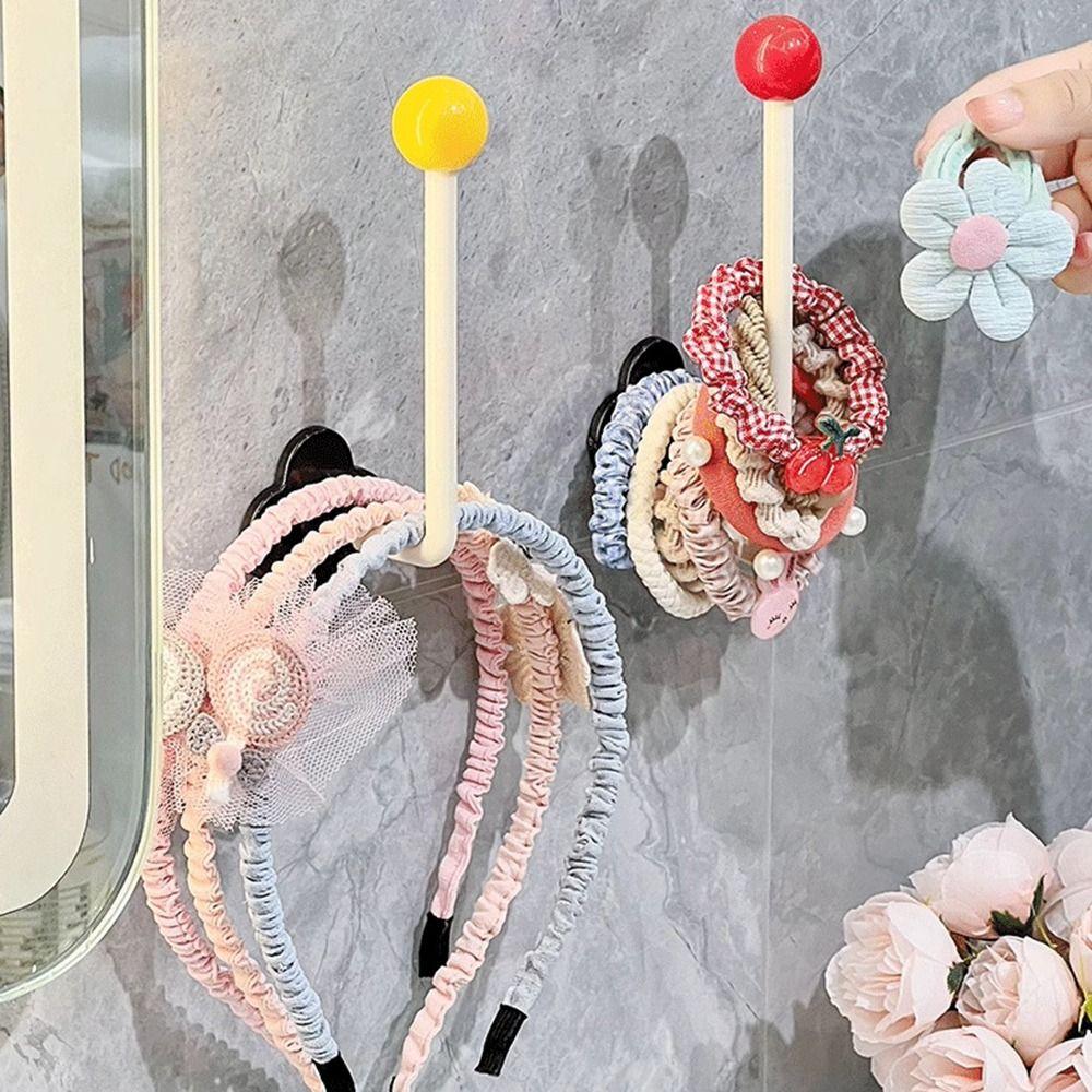 Punch Free Hairband Storage Hook Wall Mounted Kitchen Storage Rack Portable Cloth Hanger