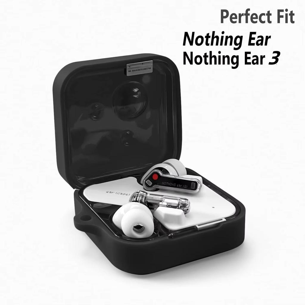 2025 New For Nothing Ear 3 Accessories Protector with Carabiner Wireless Earbuds Silicone Transparent Cover For Nothing Ear 3