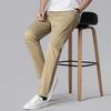 Мужские повседневные брюки slim fit с полуэластичным поясом, весна/лето 2026 - Корейский стиль, прямые, универсальные для мужчин среднего возраста.