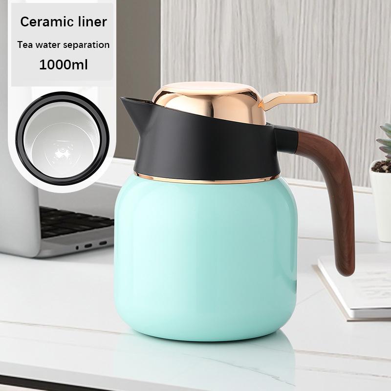 Керамический вкладыш из нержавеющей стали термос чайник для заваривания чая большой фильтр для чая большая емкость 1000 мл вакуумный термос бутылка стакан