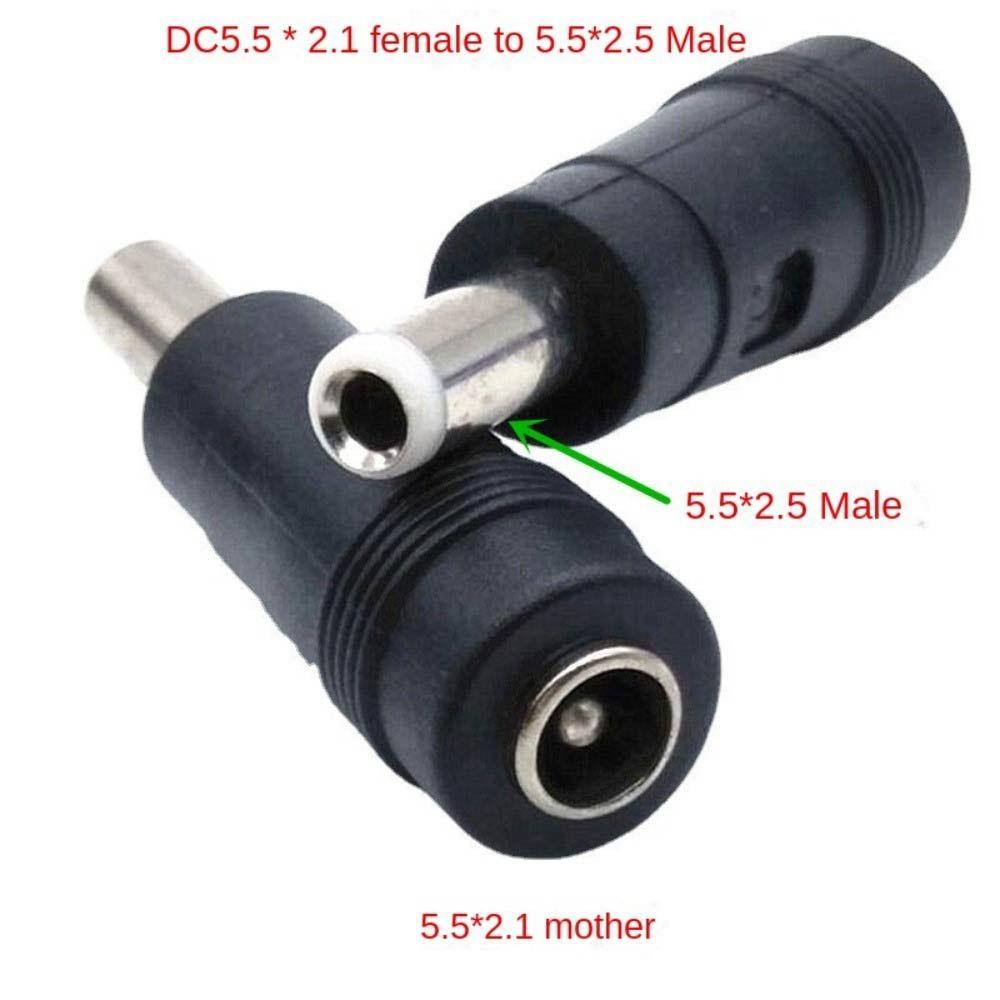 Переходник Головка Гнездо Разъем питания постоянного тока 5,5 x 2,1 мм Штекер для ноутбука Гнездо Преобразование в штекер