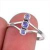 Натуральный драгоценный камень танзанит 925 пробы стерлинговое серебро ювелирное кольцо размер 10 h9S23