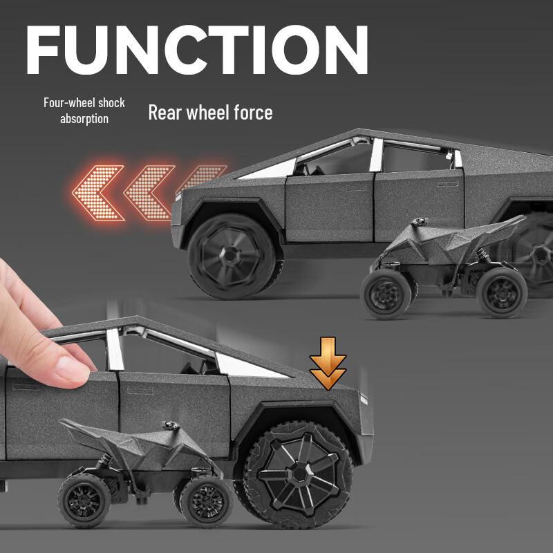 Cyber Pickup Truck with RV Trailer Die-cast Model