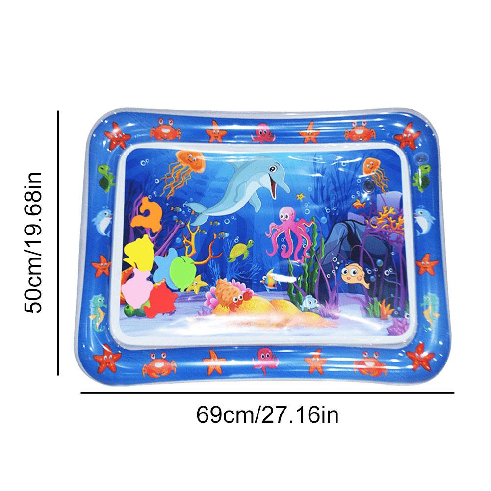 Summer Cooling Pet Water Bed Water Sensory Playmat with Fish Water Sensor Play Mat Tummy Time Water Play Mat for Bored Cats