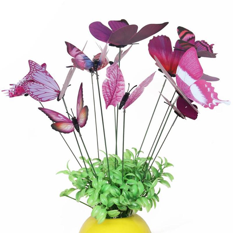 12шт бабочка металлические колья открытый двор лужайка плантатор садовый декор бабочки