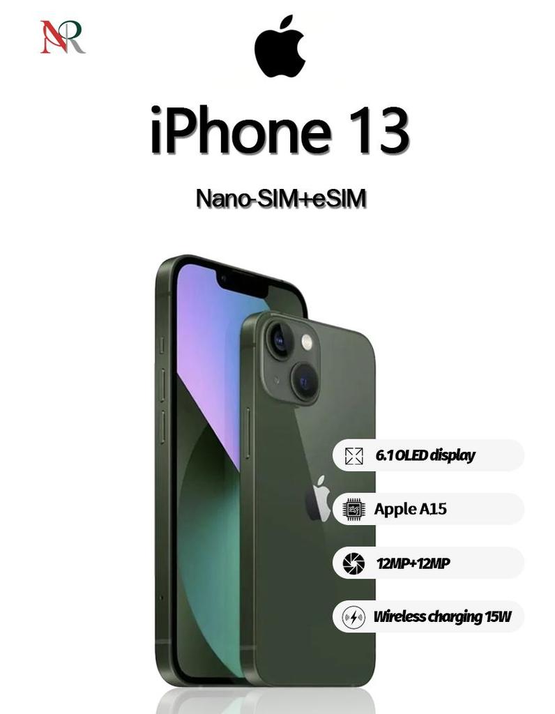 Apple Смартфон iPhone 13 версии для США, глобальный язык, одна SIM + eSIM, восстановленный телефон