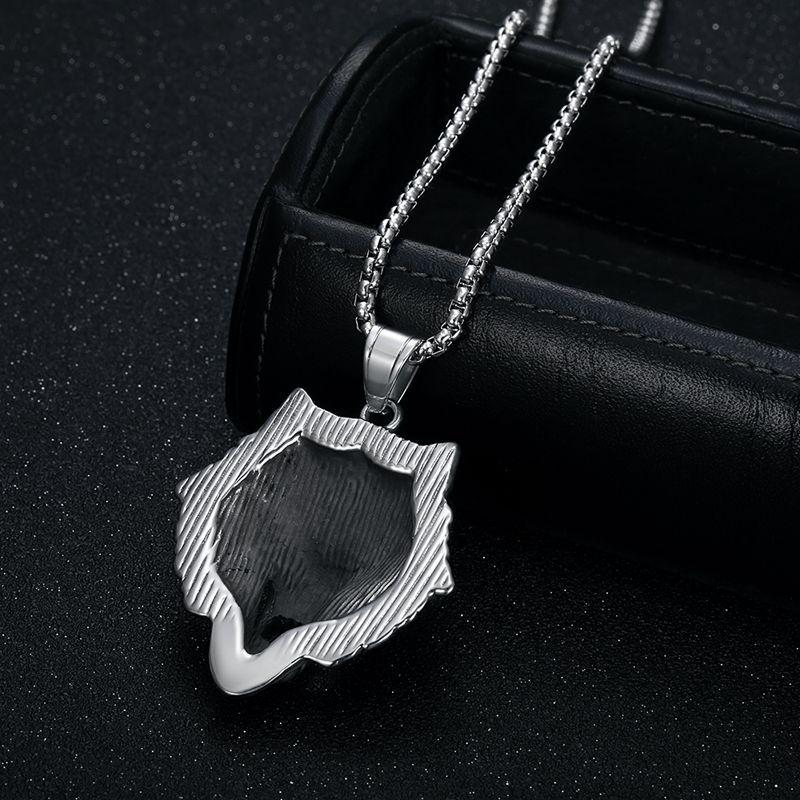 Stainless Steel Nordic Viking Wolf Head Titanium Steel Pendant Gold Plated Necklace