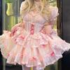 Sweet Girls Lolita Jsk Dress Women Vintage Y2k Bow Ruffle Flyling Sleeve Party Princess Dresses Japanese Fairy Ballet Mini Dress