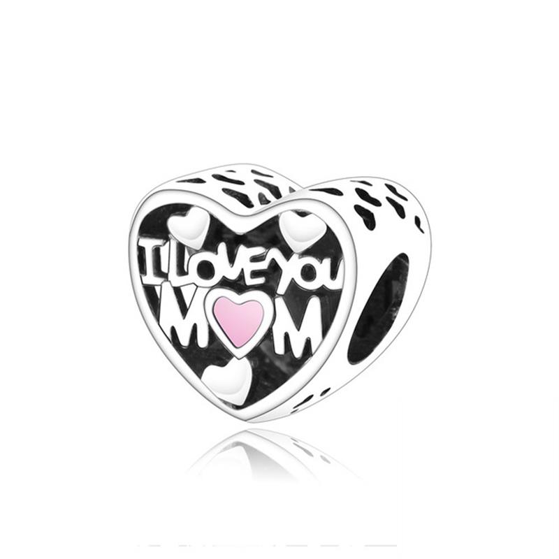Новые сверкающие бусины Love You Mum Infinity Heart, подходят для оригинального модного браслета, ювелирные изделия своими руками для женщин