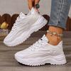 White Sneakers Women New Leather Chunky Sneakers Women's Sports Shoes Thick Tennis Vulcanized Shoes Basket Platform Shoes