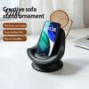 Decorative Smartphone Holder for Vanity Cute Sofa Shaped Cellphone Stand, Miniature Faux Leather Mobile Phone Multifunctional Jewelry Tray with