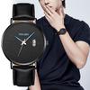 YOLAKO Brand Stylish Minimalist Mens Watch Leather Strap Watch British Style Calendar Simple Erkek Kol Saati Quartz Watch