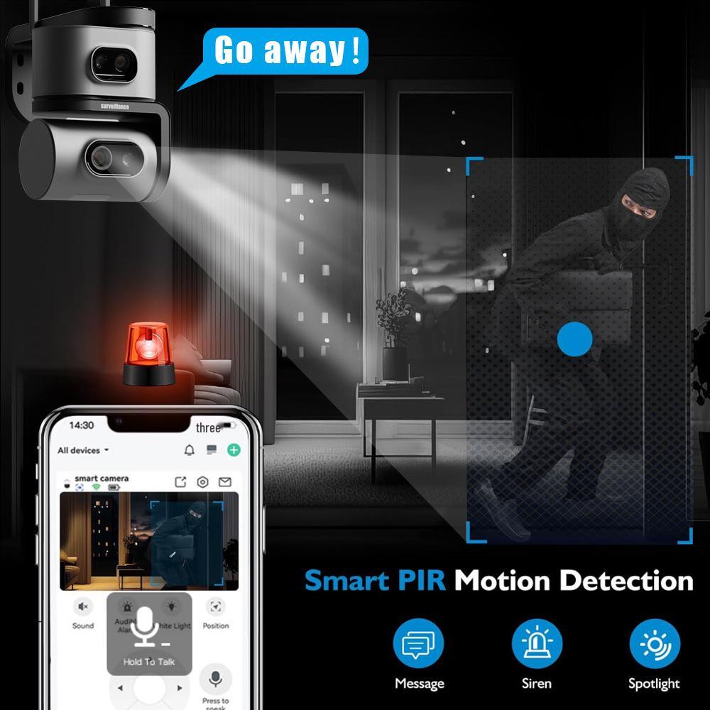 WiFi/4G Dual-Network Panoramic Night Vision HD Outdoor Security Camera