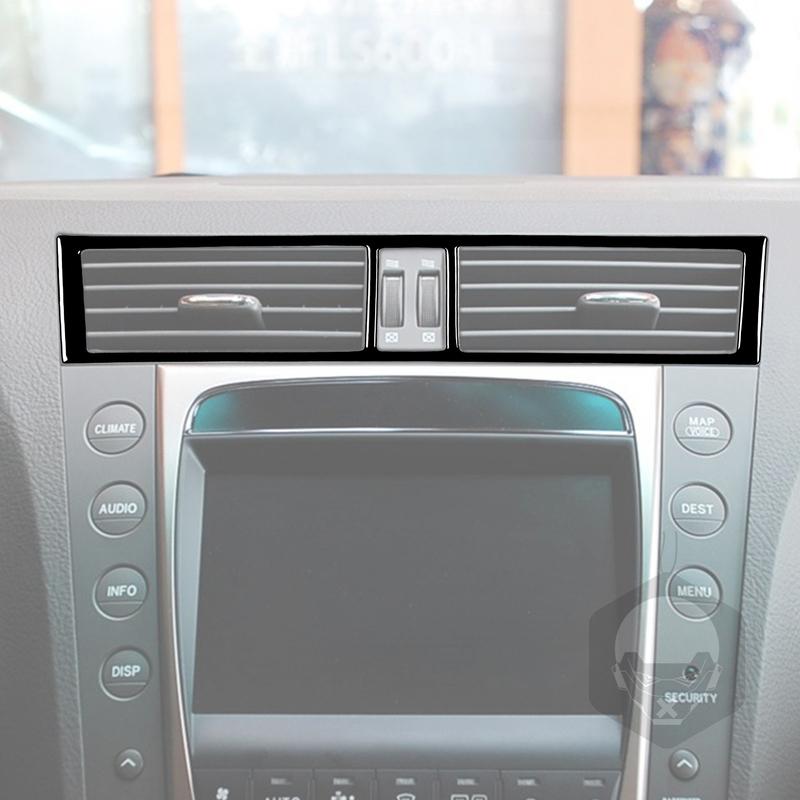 For Lexus GS 2006-2011 Center Console Dashboard Air Outlet Frame Cover Trim Piano Black Sticker Car Interior Accessories